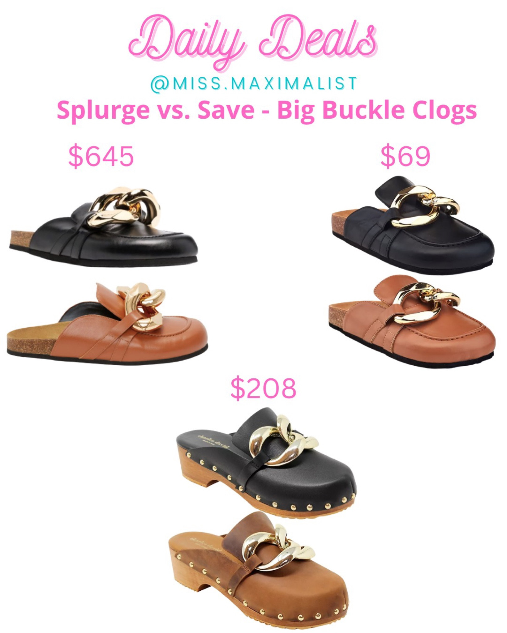 JW Anderson big buckle clogs dupes at two lower price points. I also found the designer ones on sale for as much as 40% off, linked to this post! Clogs, mules, loafers, shoe trends 

#LTKshoecrush #LTKFind #LTKsalealert