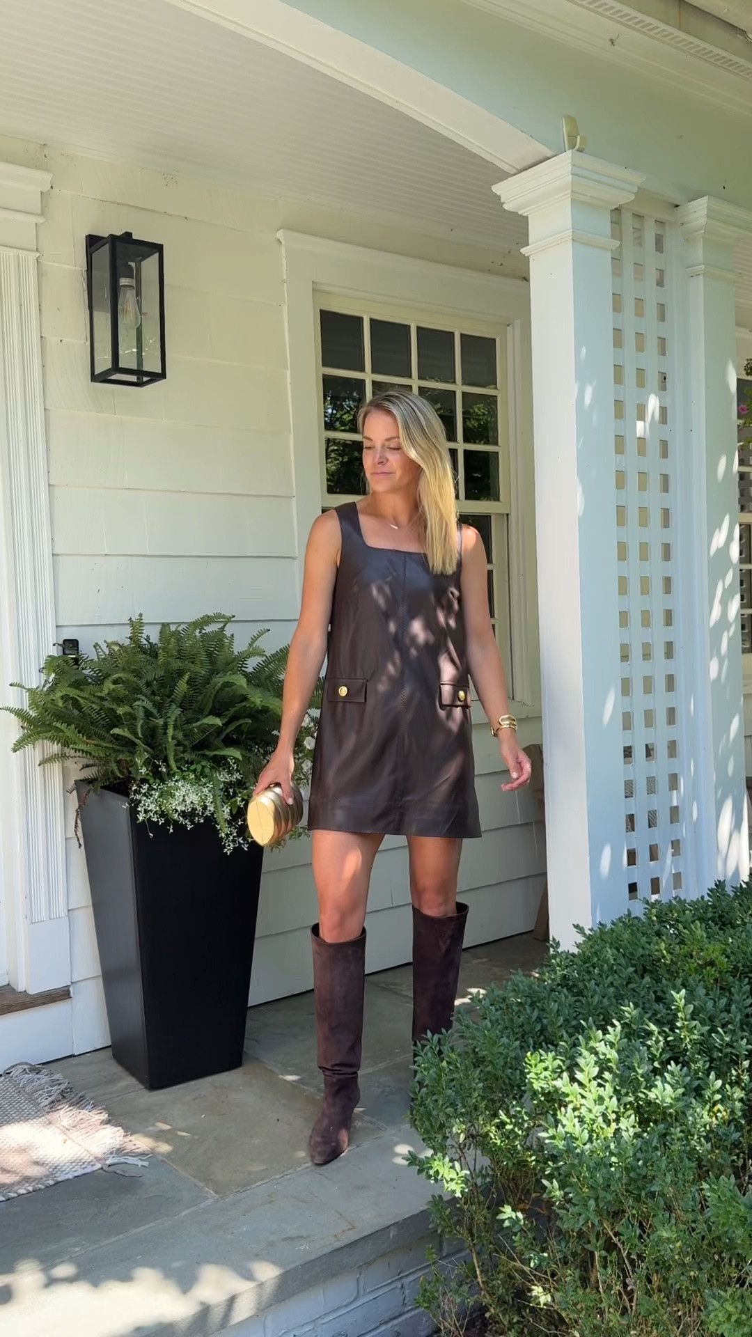 Perfect faux leather mini dress for fall is 20% off with code Kendall20 until 8/18. 
•I’m 5’5 wearing a small/4/tts 
•I had to size up 1/2 in boots

#LTKSaleAlert