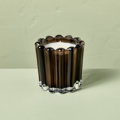 Ribbed Glass Harvest Chestnut Jar Candle Dark Brown 7oz - Hearth & Hand™ with Magnolia | Target