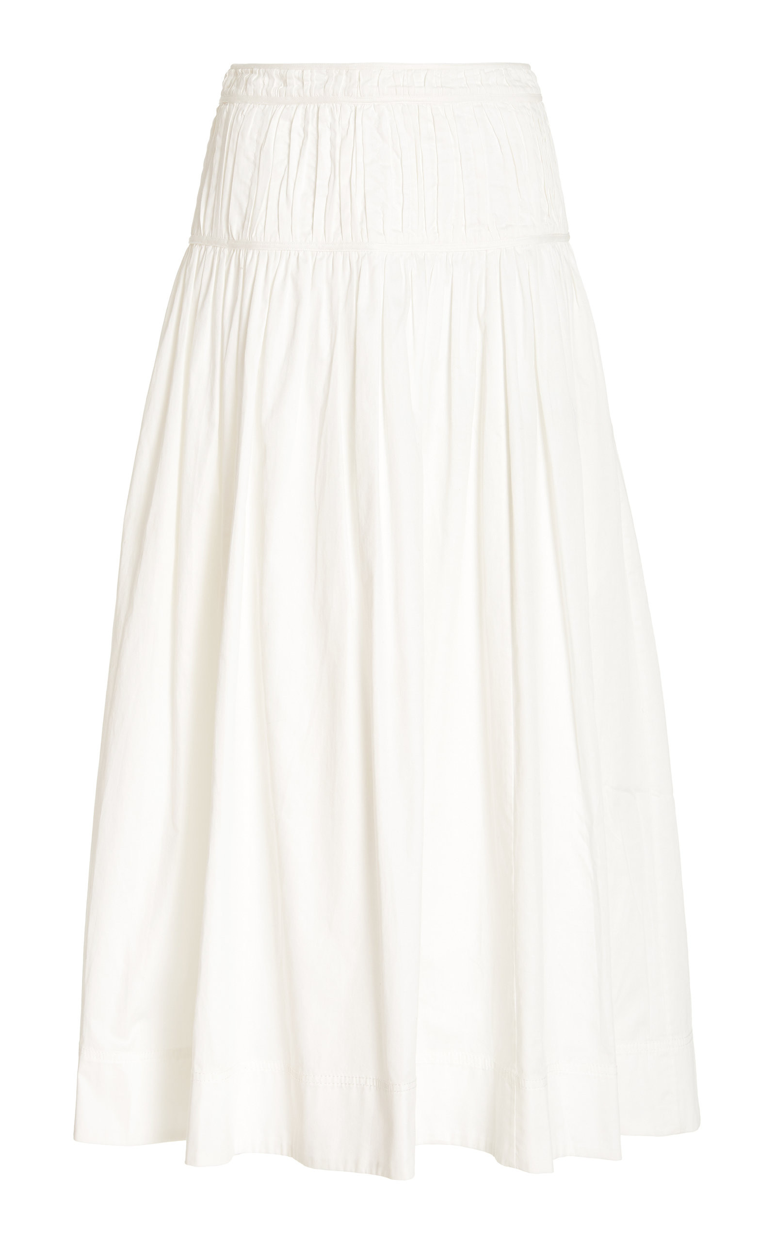 Aje - Women's Enamour Shirred Cotton Midi Skirt - White - Moda Operandi | Moda Operandi (Global)