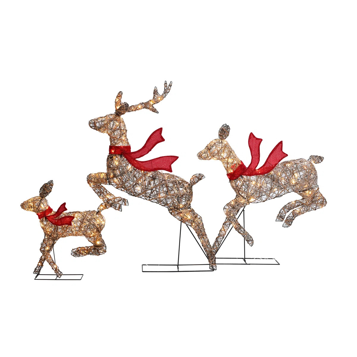 The Holiday Aisle\u00ae Lighted Rattan Running Reindeer Set & Reviews | Birch Lane | Birch Lane