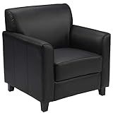 Flash Furniture Black Leather Chair table, 29" D x 30.5" W x 32.5" H | Amazon (US)