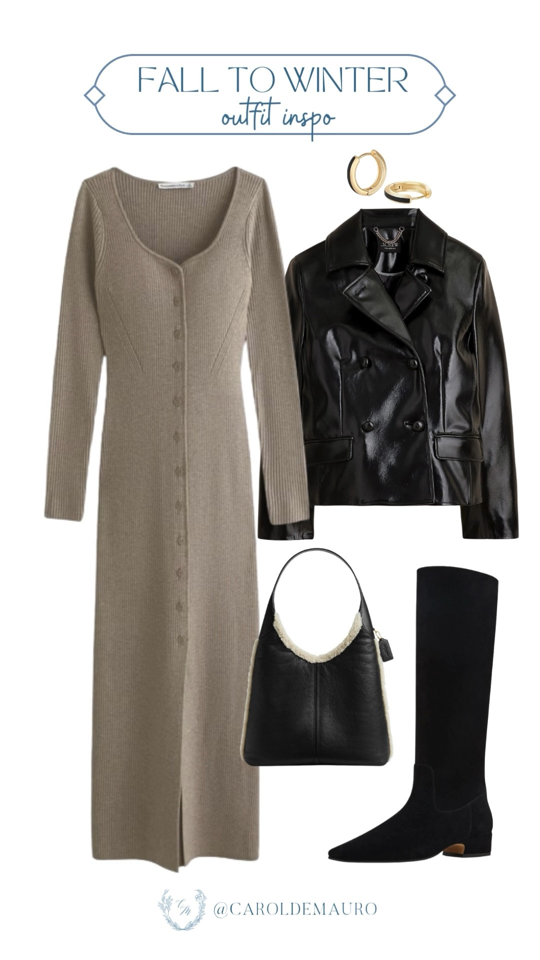 Switching seasons is easy with this knit dress! You can style it casually with a fuzzy vest and tote, or make it fierce with the patent leather jacket and tall suede boots.

transitional look, seasonal fashion, fall to winter outfits, casual chic, puma speedcat, boots season, edgy looks, wardrobe staple

#LTKFindsUnder50 #LTKSeasonal #LTKU