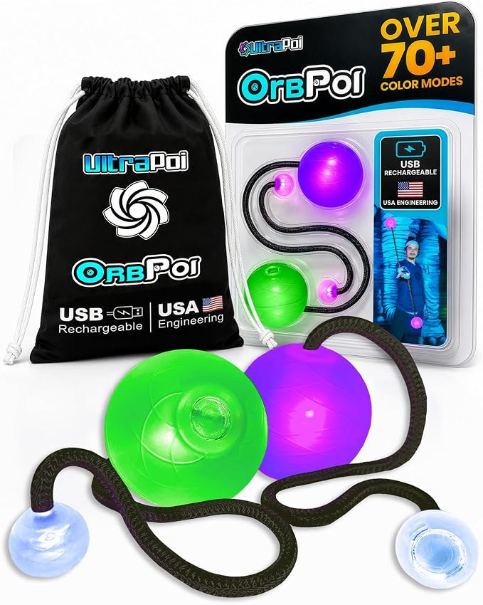 OrbPoi LED Knob Handles Set, Rechargeable Contact Poi Balls       
    
    
  ➕ Add to Cha-Chi... | Amazon (US)