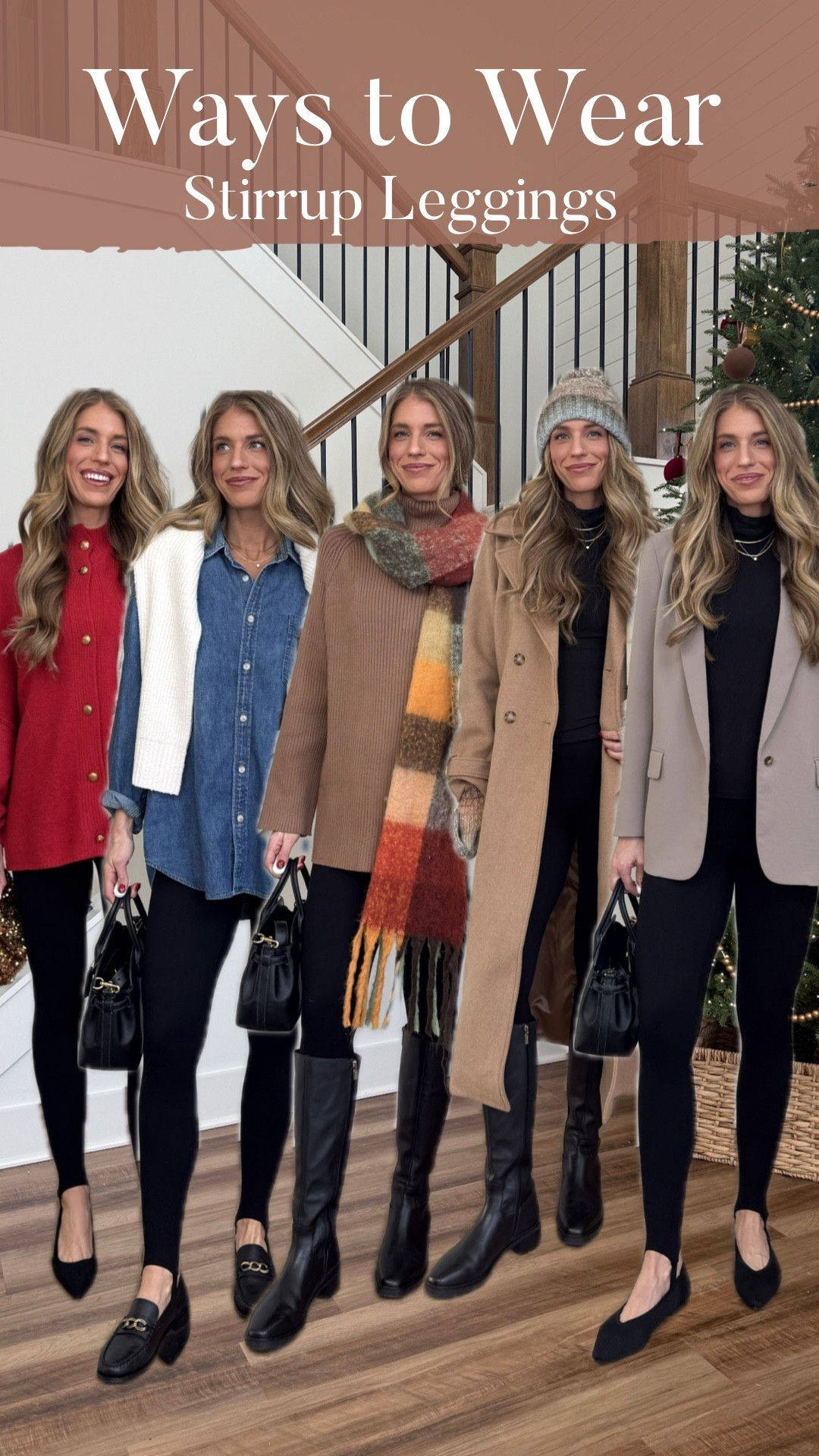 Ways to wear stirrup leggings! They come in tall sizes!!!! Sized up to medium tall for bump but no need to size up if you are not pregnant! Stretchy and so comfy! 
Mediums in all tops except small In tan turtlneck sweater
Medium tall in coat and 6/medium in blazer
Denim shirt runs oversized 



Spanx, Thanksgiving outfits, New York city outfit, bump friendly, tall girl friendly, tall inseams, long inseams

#LTKSeasonal #LTKHoliday #LTKTall