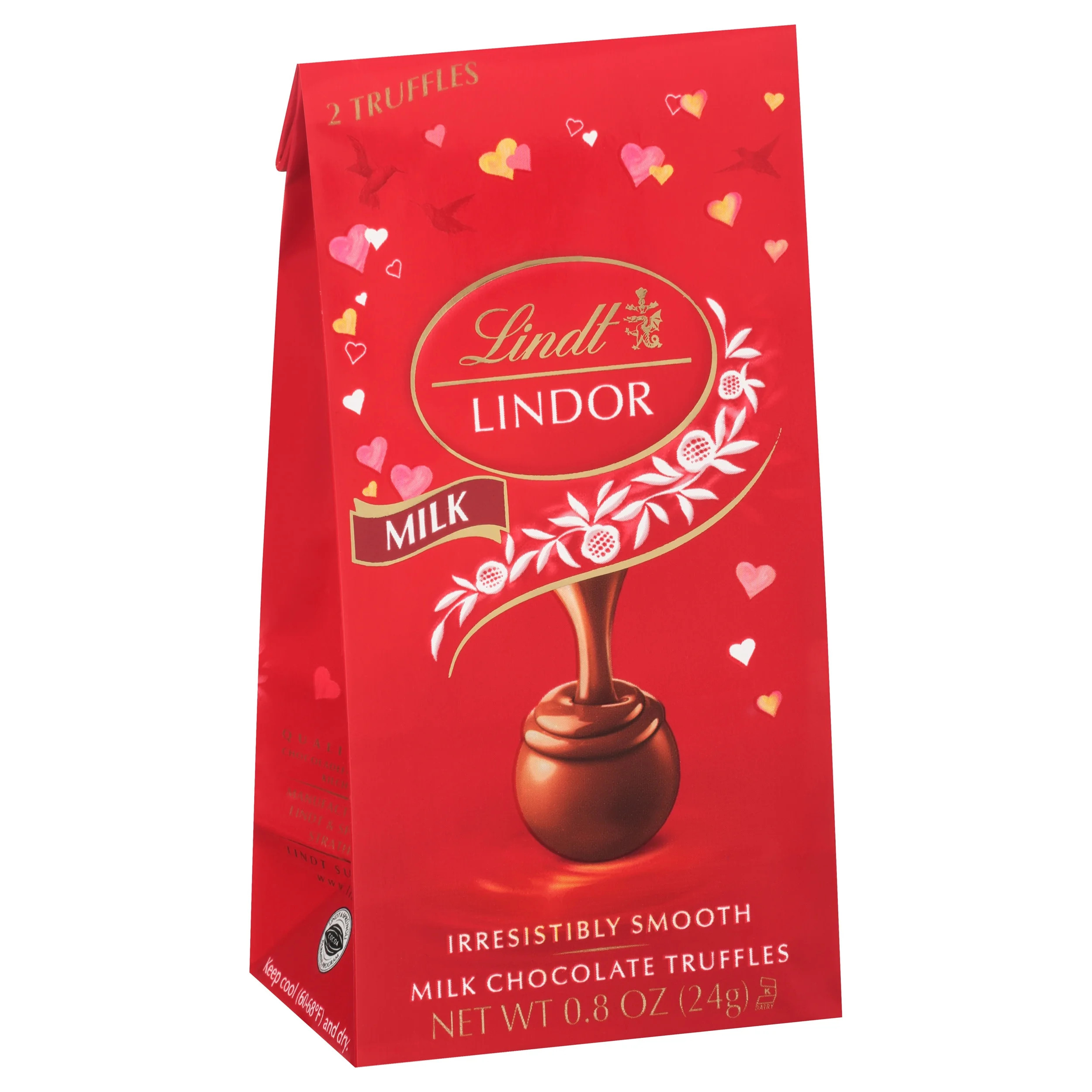 Lindt LINDOR Valentine's Milk Chocolate Truffles Mini Bag, 0.8 oz. Bag | Walmart (US)