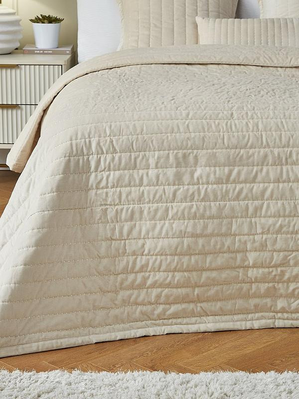 Cotton Velvet Stitch Embroidered Bedspread | Very (UK)