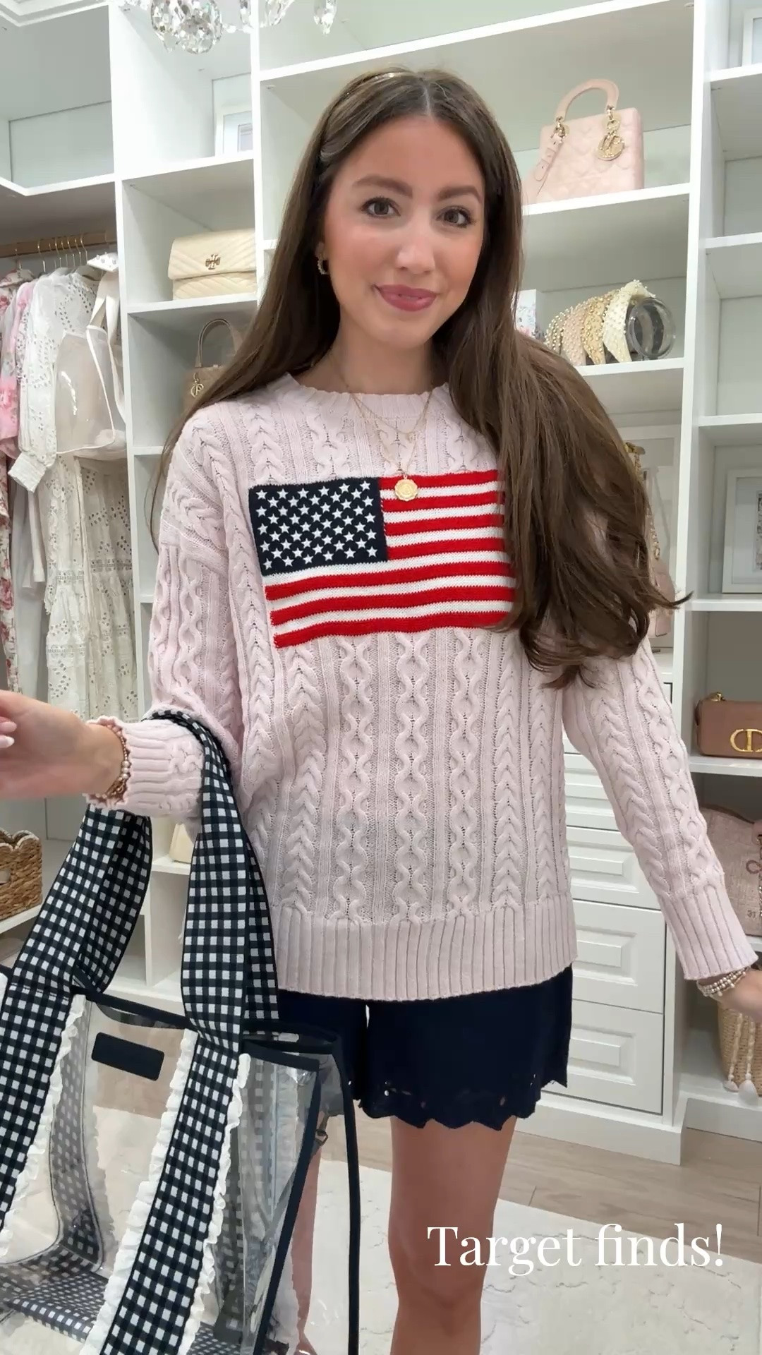 Flag sweater and linen blend shorts! Target fashion, target finds, patriotic outfits, gingham tote bag 
@Target

#LTKootd #LTKSeasonal #LTKgrwm
