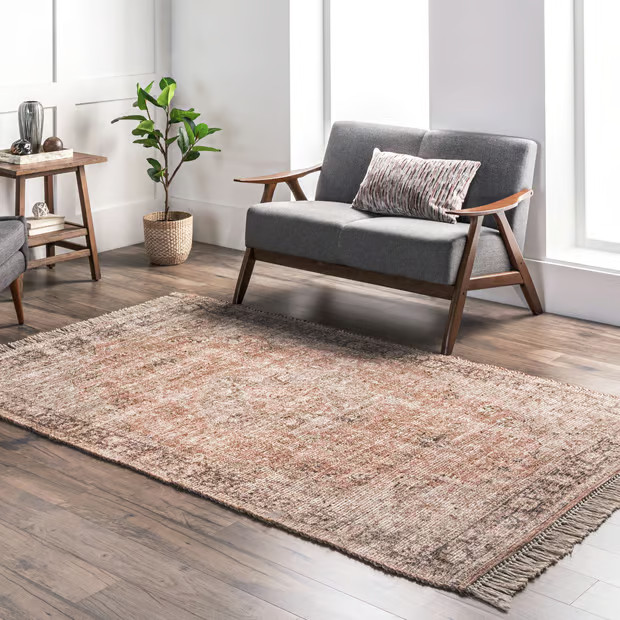 Peach Cecilia Faded Tassel 5' x 8' Area Rug | Rugs USA