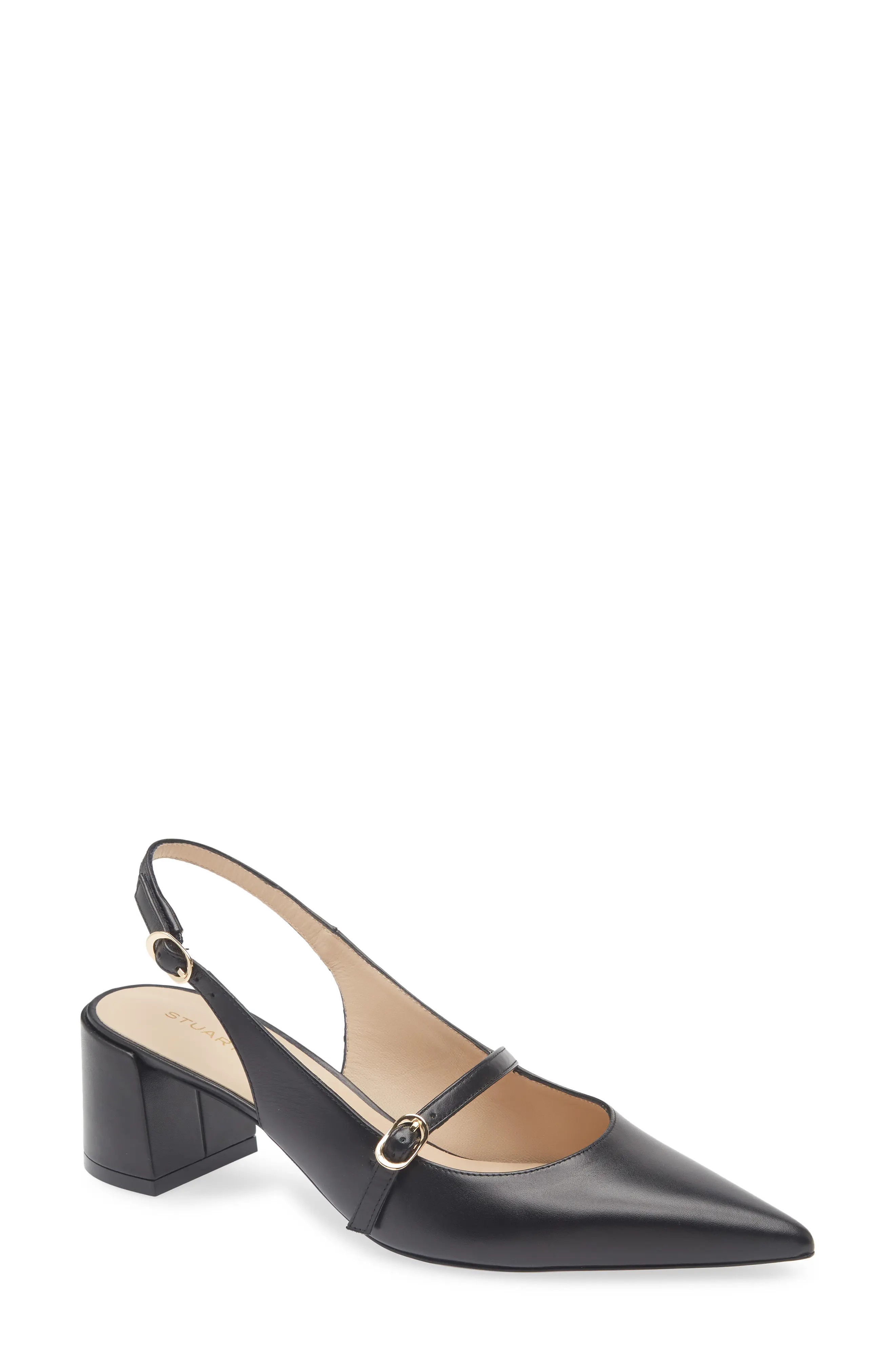 Stuart Weitzman Emilia MJ Slingback Pump in Black at Nordstrom, Size 8 | Nordstrom