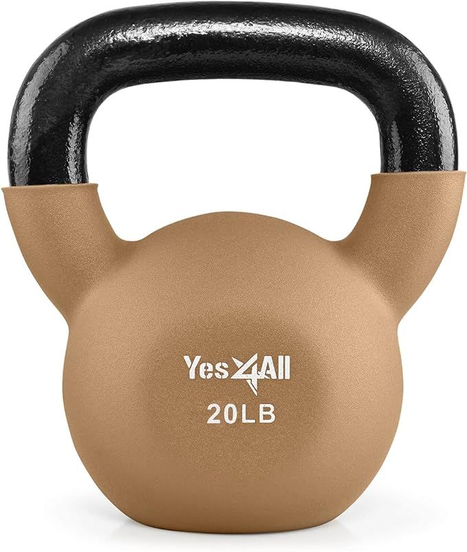 Yes4All Neoprene Coated Kettlebell Weights, Strength Training Kettlebells for Weightlifting, Cond... | Amazon (US)