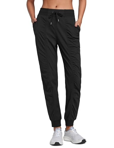 CRZ YOGA Lightweight Workout Joggers for Women 28.5" High Waisted Outdoor Running Casual Track Pants with Pockets Black Large | Amazon (US)