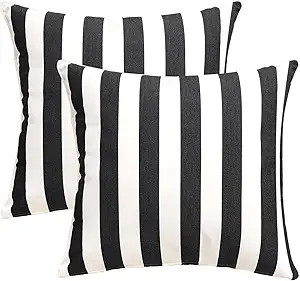 Pack of 2 Decorative Outdoor Throw Pillows 23" x 23" Square Garden Cushion for Patio Sofa Thick C... | Amazon (US)