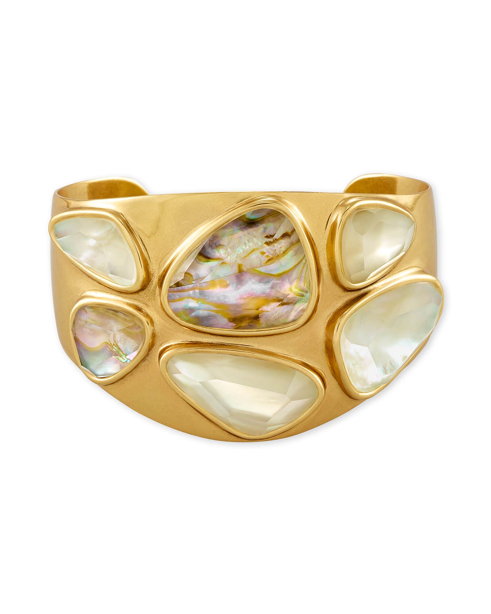 Margot Vintage Gold Statement Cuff Bracelet in White Mix | Kendra Scott