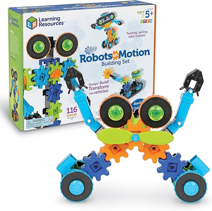 Learning Resources Gears! Gears! Gears! Robots in Motion Building Set - 116 Pieces, Ages 5+, Robo... | Amazon (US)