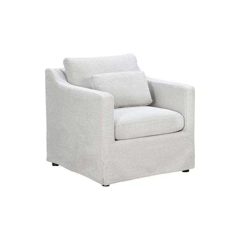 Lifestyle Solutions Riley Farmhouse Style Upholstered Armchair, Oatmeal Fabric | Walmart (US)