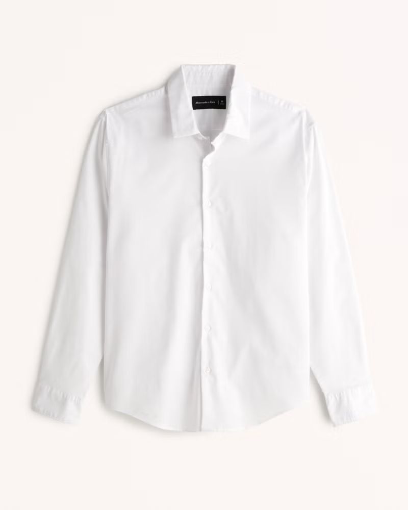 Men's Long-Sleeve Performance Button-Up Shirt | Men's Tops | Abercrombie.com | Abercrombie & Fitch (US)