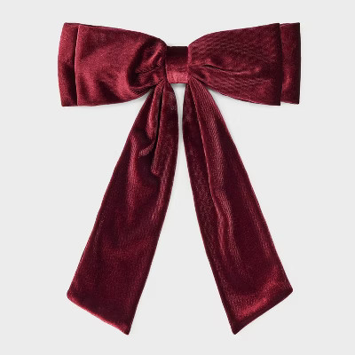 Velvet Bow Hair Barrette - A New Day™ Burgundy | Target