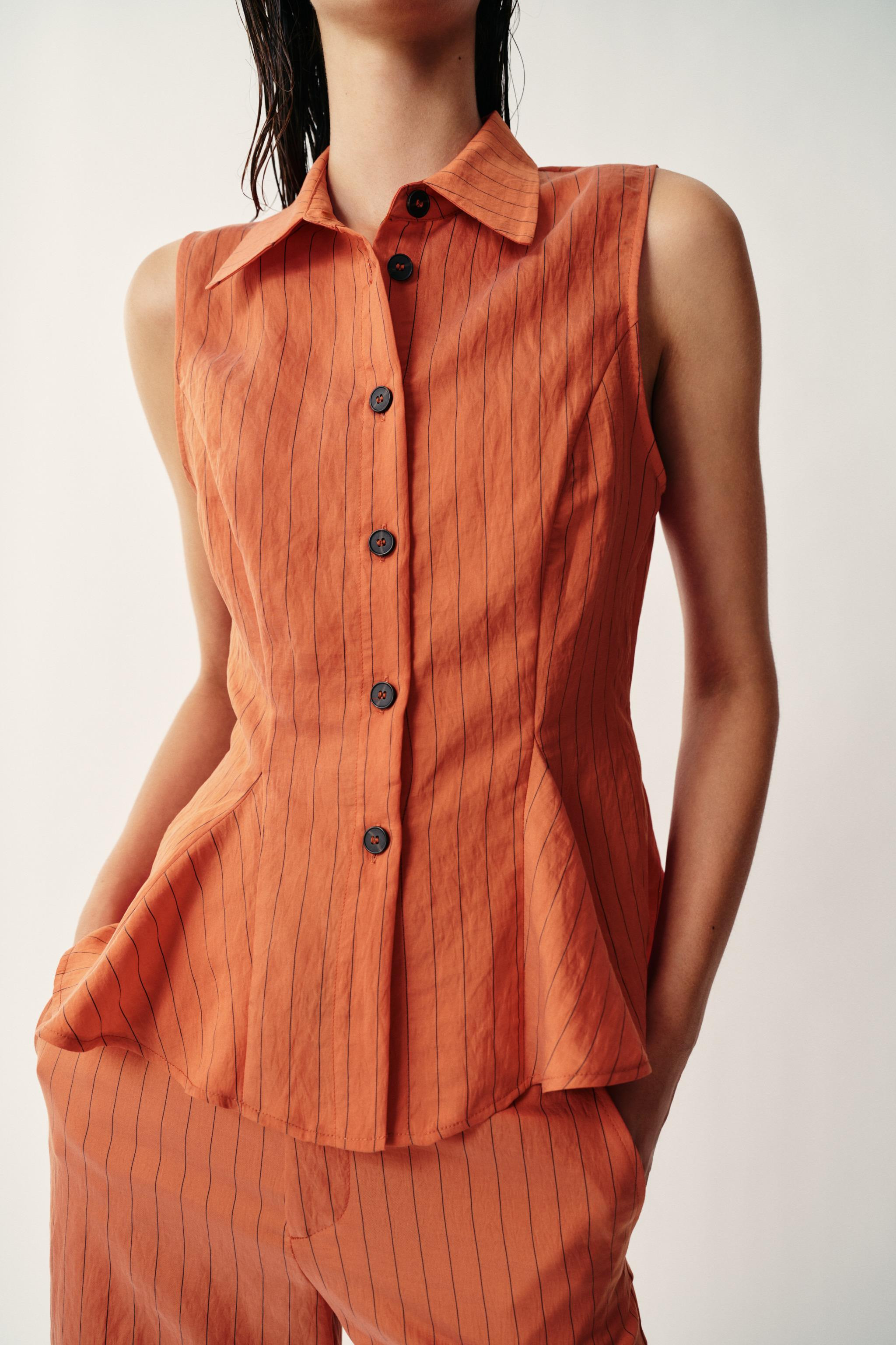 STRIPED PEPLUM VEST | Zara Canada
