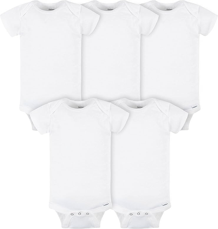 Gerber unisex-baby 5-pack Solid Onesies Bodysuits | Amazon (US)