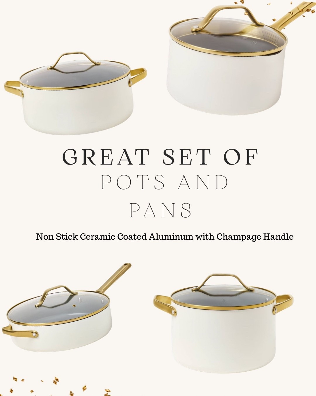 Love these pots and pans that are both form and function at a great pricee