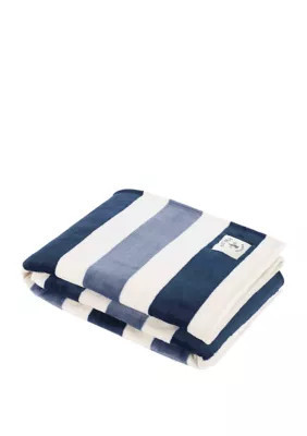 Nautica Awning Stripe Ultra-Plush Throw Blanket, Blue | Belk