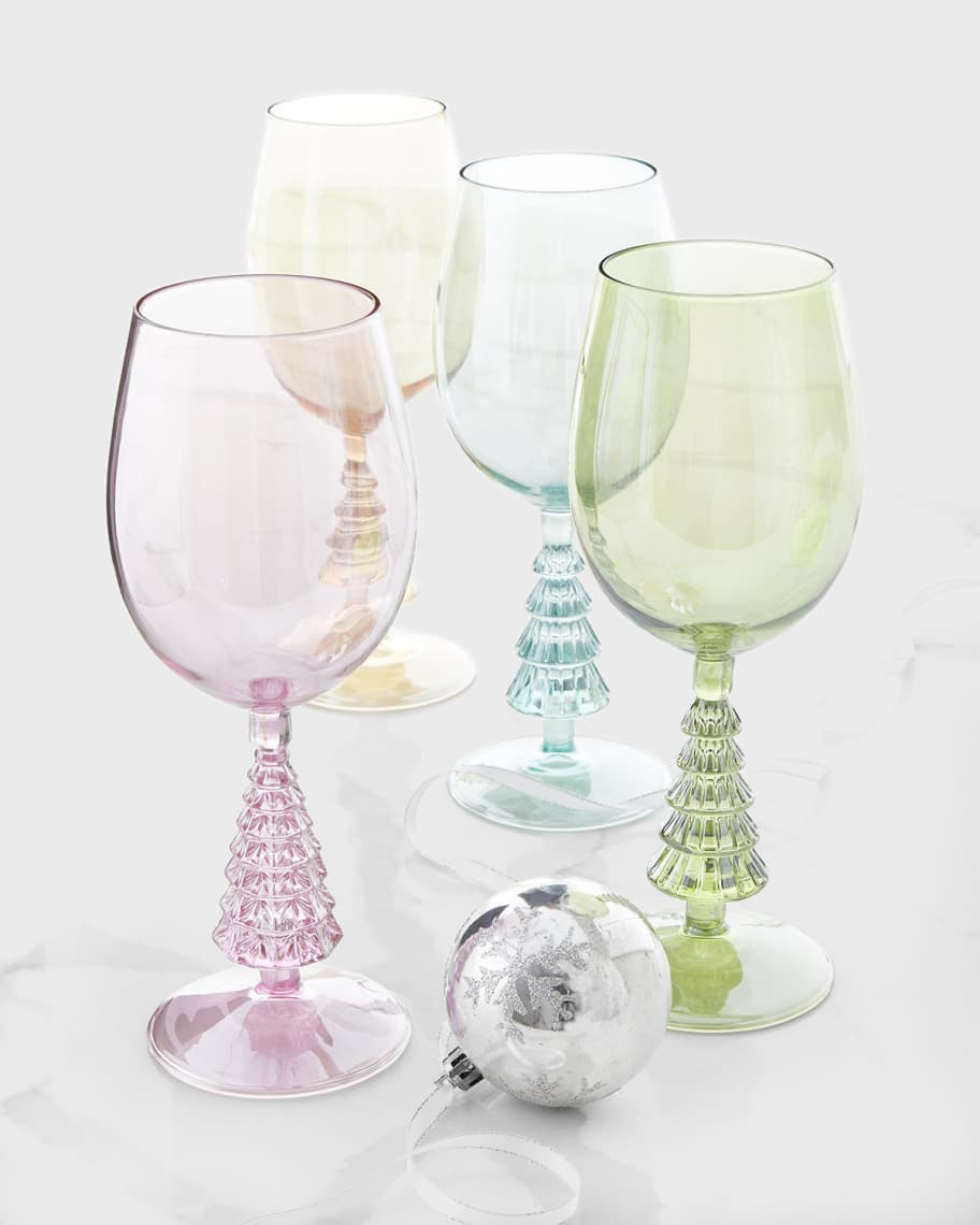 Neiman Marcus Christmas Tree Wine Glasses in Gift Box, Set of 4 | Neiman Marcus