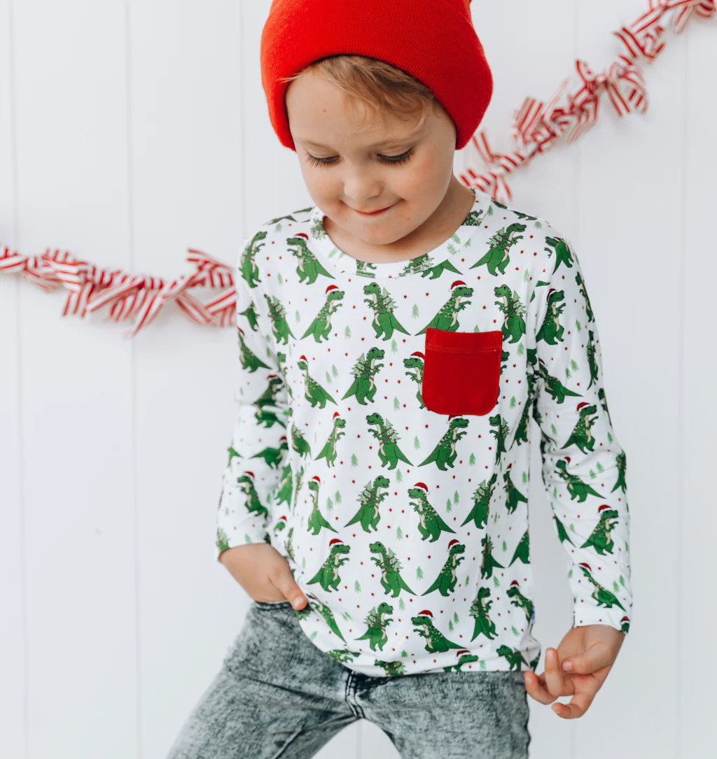 ROARING CHRISTMAS DREAM POCKET TEE | Dream Big Little Co.