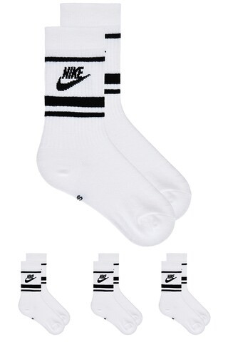 Nike 3 Pack Crew Socks in White, Black, & Black from Revolve.com | Revolve Clothing (Global)