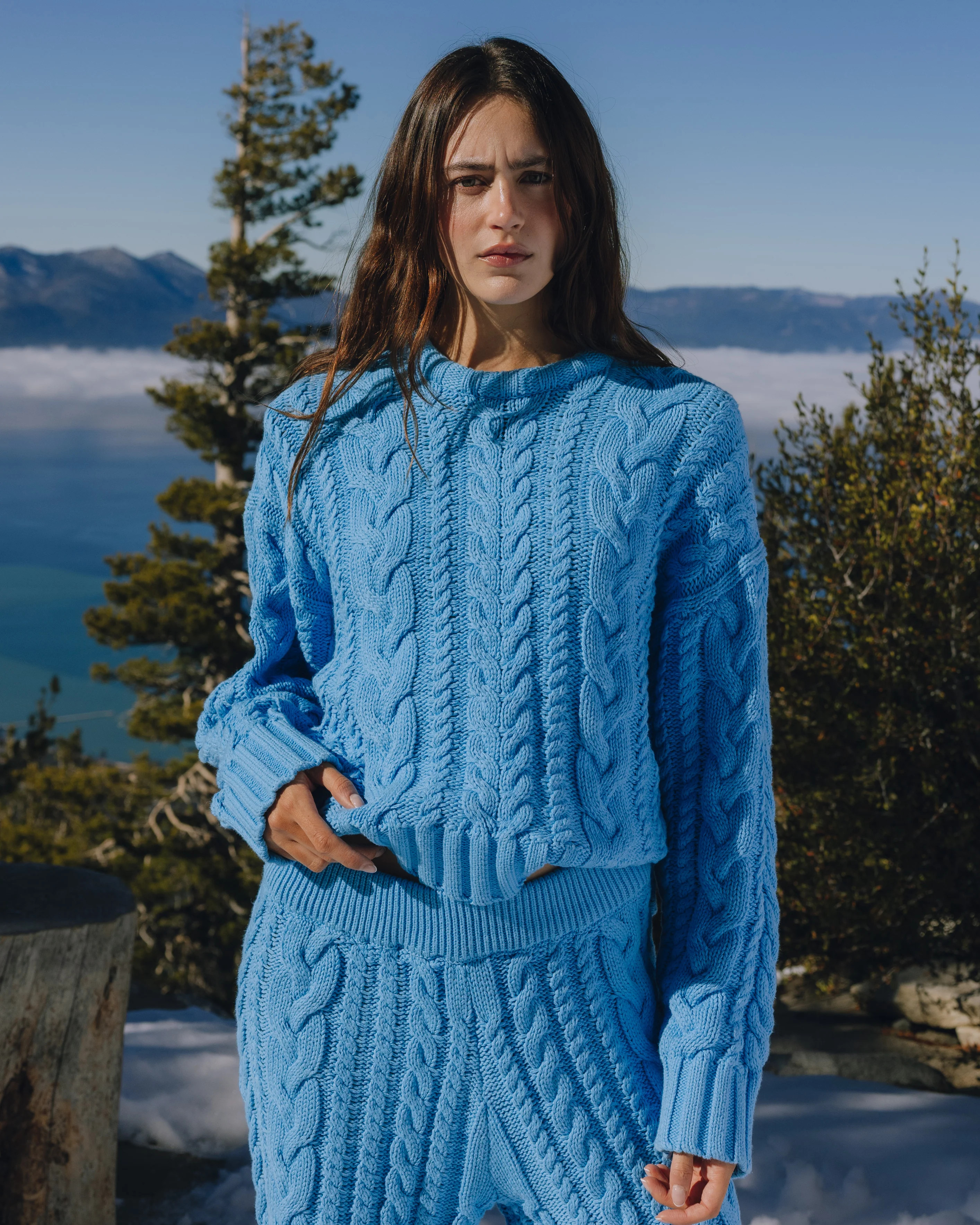 Cable Knit Oversized Sweater - Malibu | Daily Drills LLC