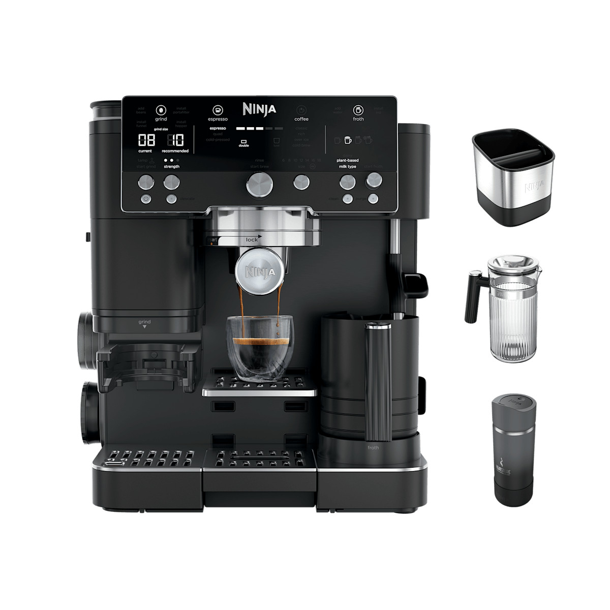 Ninja Luxe Cafe Premier Home Barista Bundle in Midnight Black | ES601BK | SharkNinja | SharkNinja