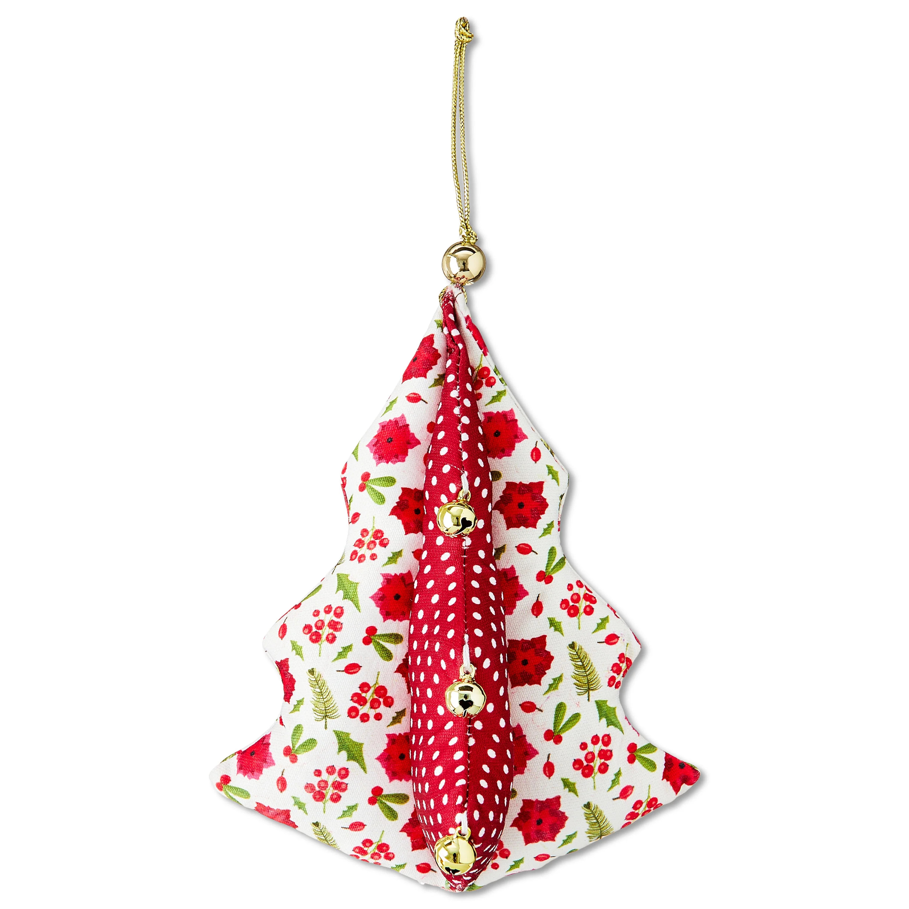 Red Fabric Tree Christmas Ornament, 5.5", by Holiday Time | Walmart (US)