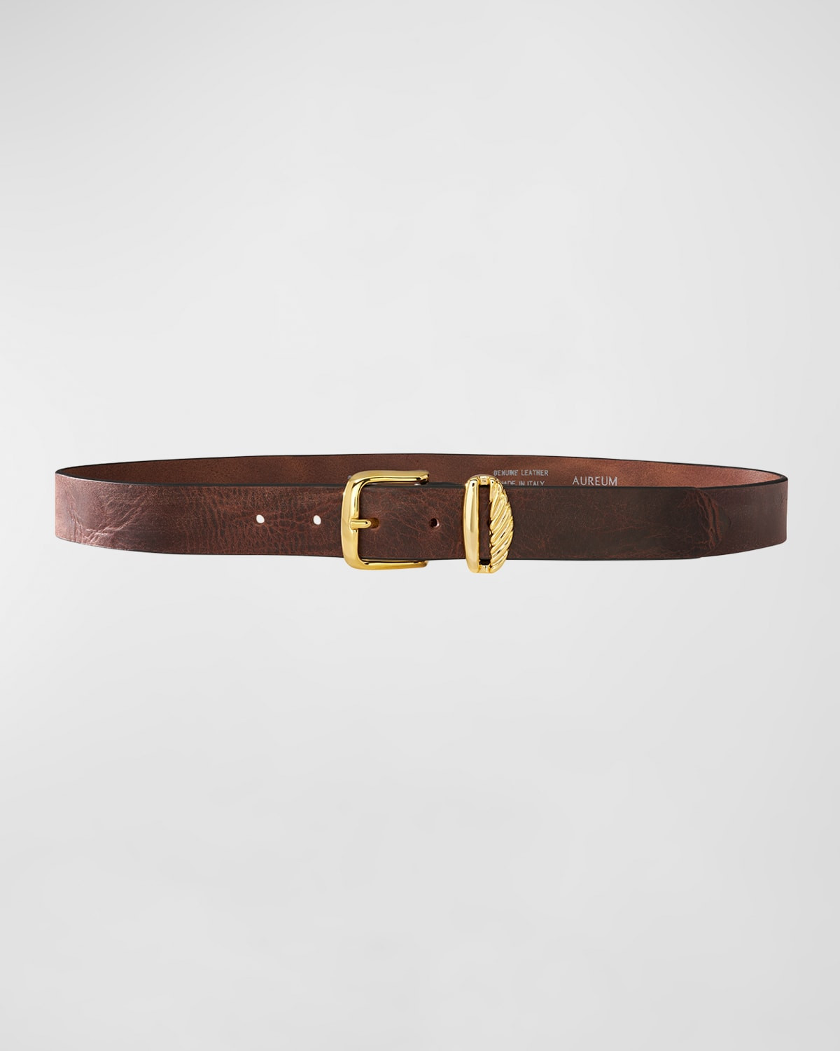 No. 3 French Rope Buckled Leather Belt | Neiman Marcus