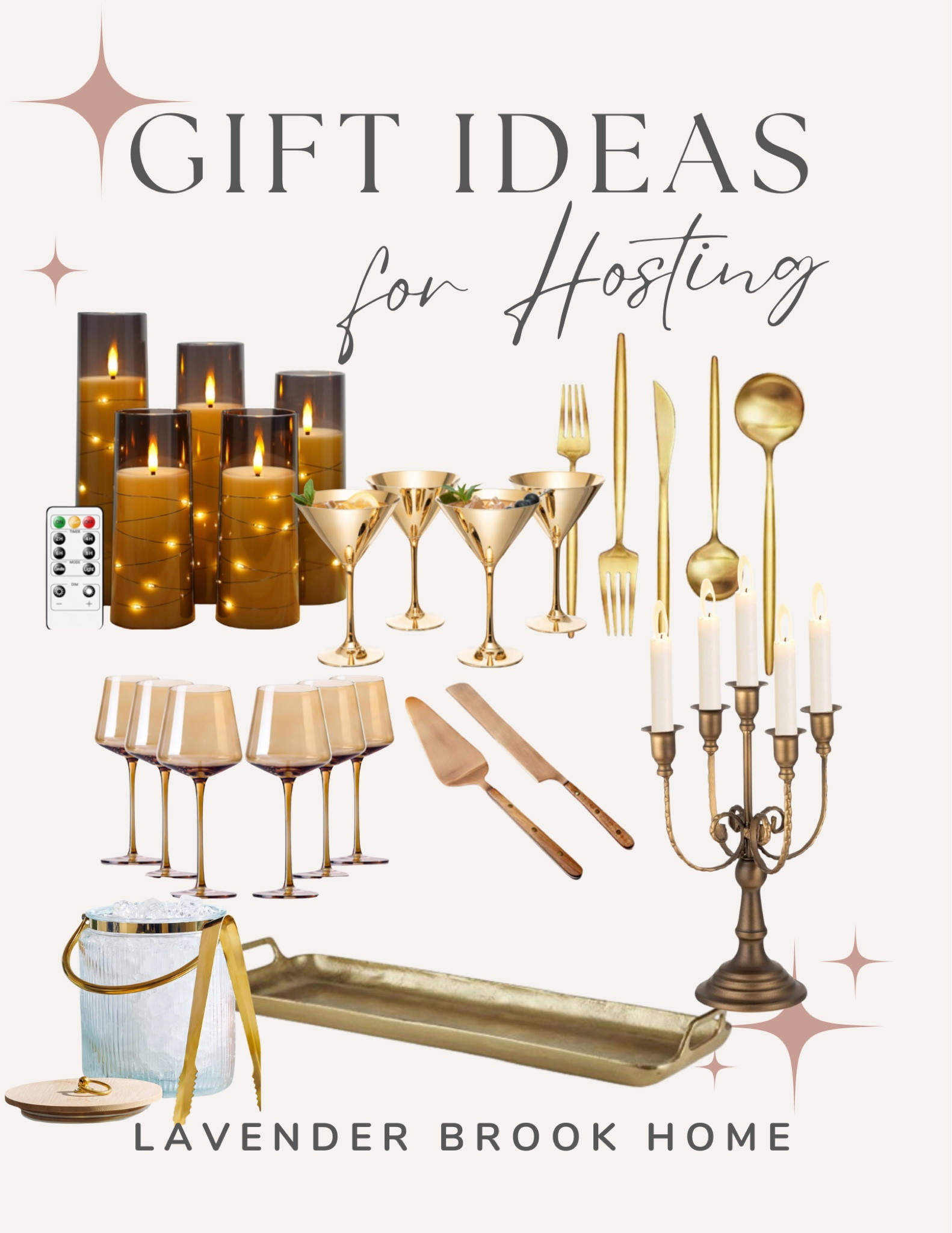Gift ideas for the host in your life or ideas for hosting in general. He’s beautiful Lux serving items are so good. 

Wine glasses / serving tray/cocktail glasses/flameless candles/candelabra

#LTKSeasonal #LTKGiftGuide #LTKHoliday