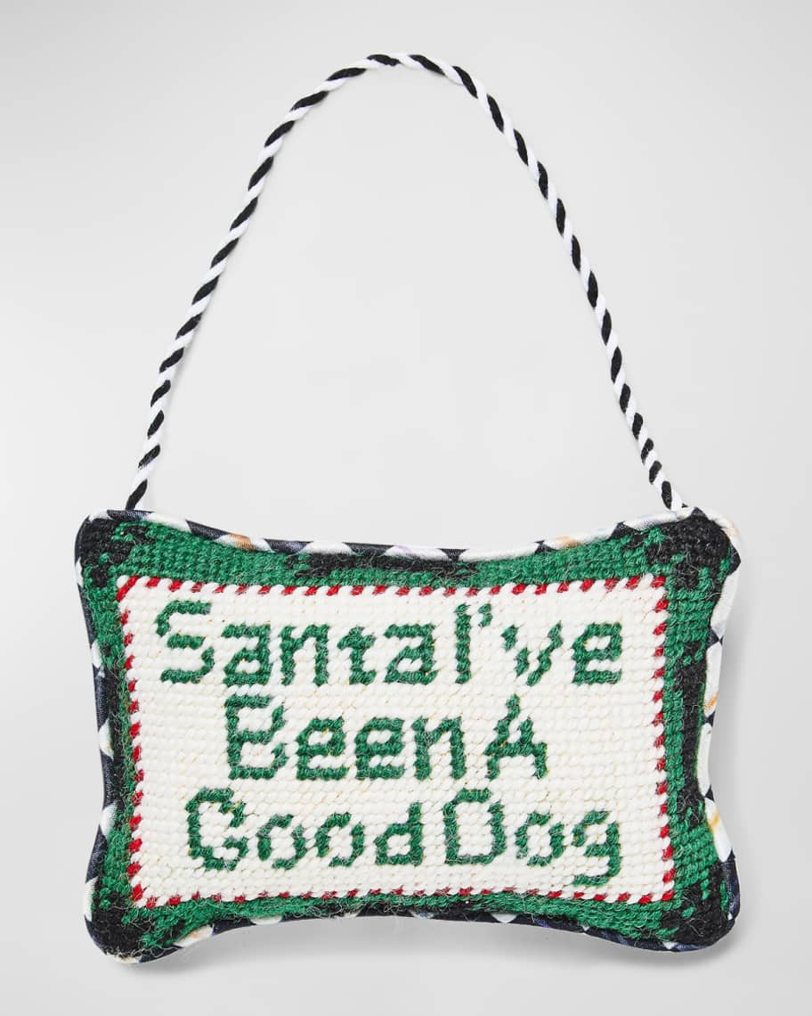MacKenzie-Childs Needlepoint Dog Lover Ornament | Neiman Marcus