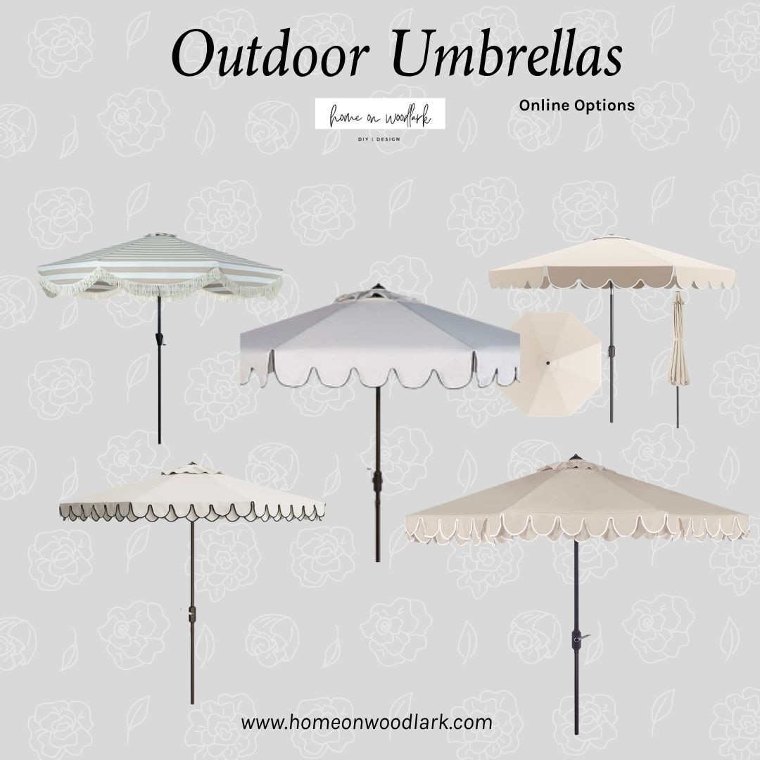 I love these outdoor umbrellas with the scalloped or fringe edges.  

Outdoor umbrellas.  Outdoor space.  

#LTKHome #LTKSeasonal #LTKSaleAlert