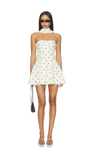 MORE TO COME Dione Strapless Mini Dress in Cream. - size XXS | Revolve Clothing (Global)