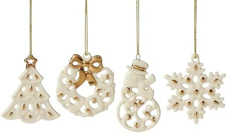 Lenox 895679 Mini Pierced Charm Ornaments, Set of 4, Christmas Ornament | Amazon (US)