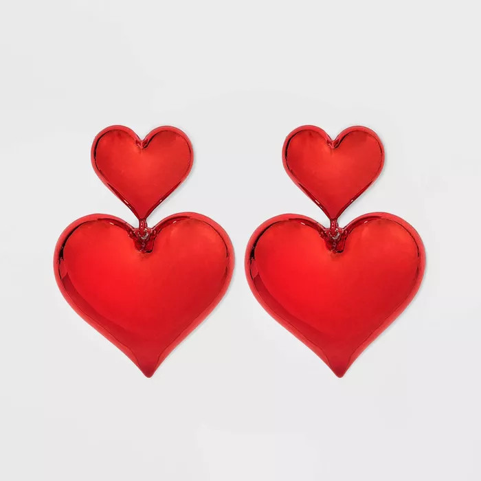 SUGARFIX by BaubleBar Two-Tone Stacked Heart Drop Earrings | Target