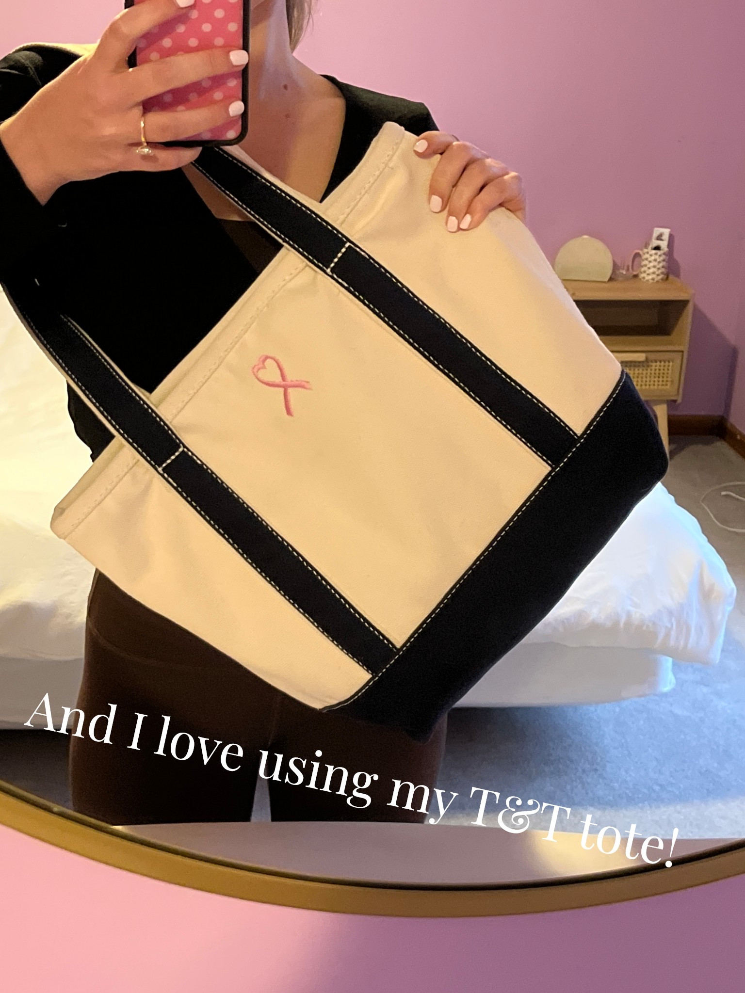 I love this totes, they can be customized with anything you’d like. Initials are really popular right now or first names. Would make a great gift. 

Mine has the T&T logo on one side and the breast cancer ribbon on the other🩷 


m

#LTKGiftGuide #LTKootd #LTKFindsUnder50