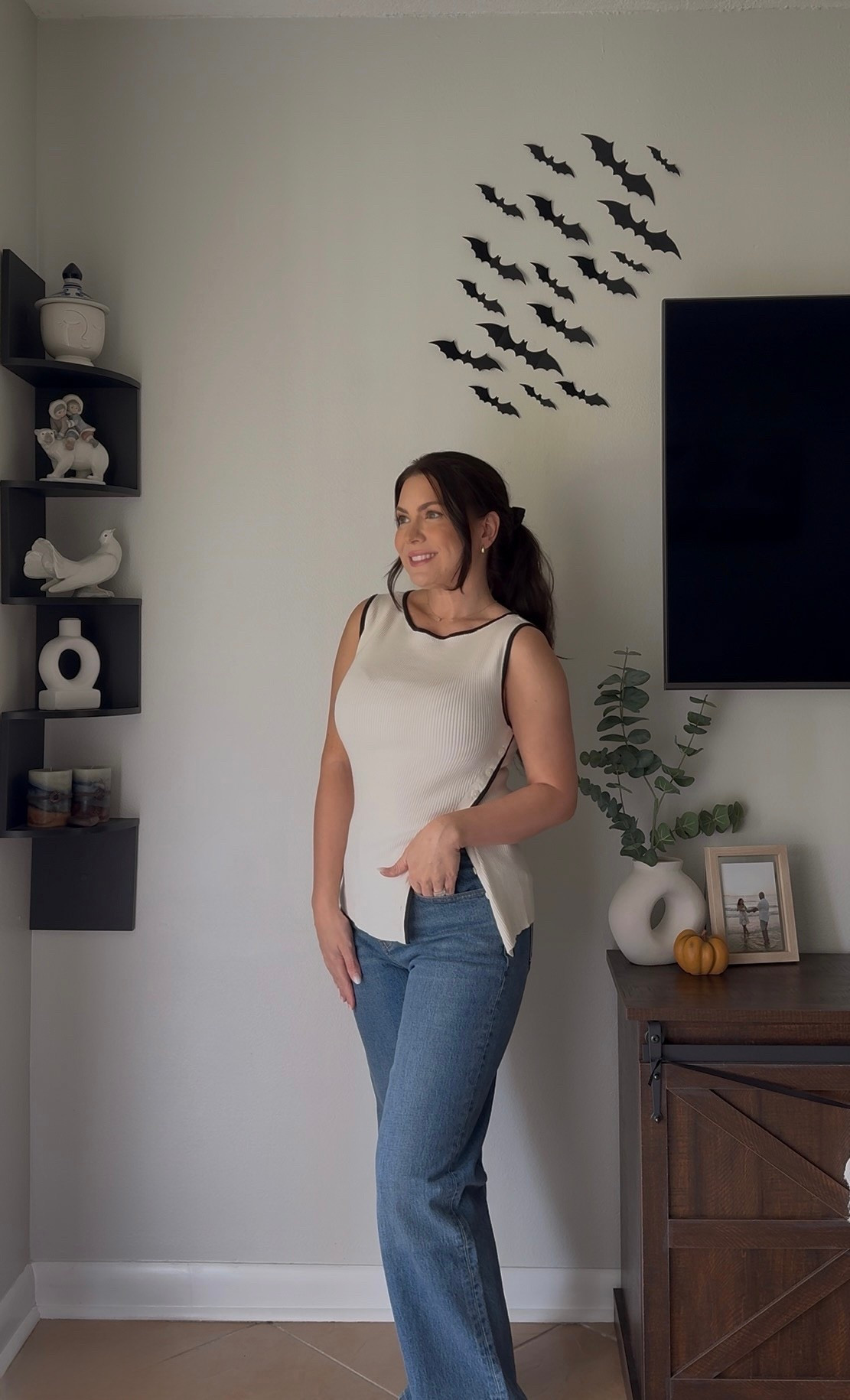 If one door closes and another one opens, your house may be haunted. 🙃👻🖤 

Wearing size XS top
Size 26 in denim 

Abercrombie, casual wear, business casual 

#LTKPetite #LTKHalloween #LTKStyleTip