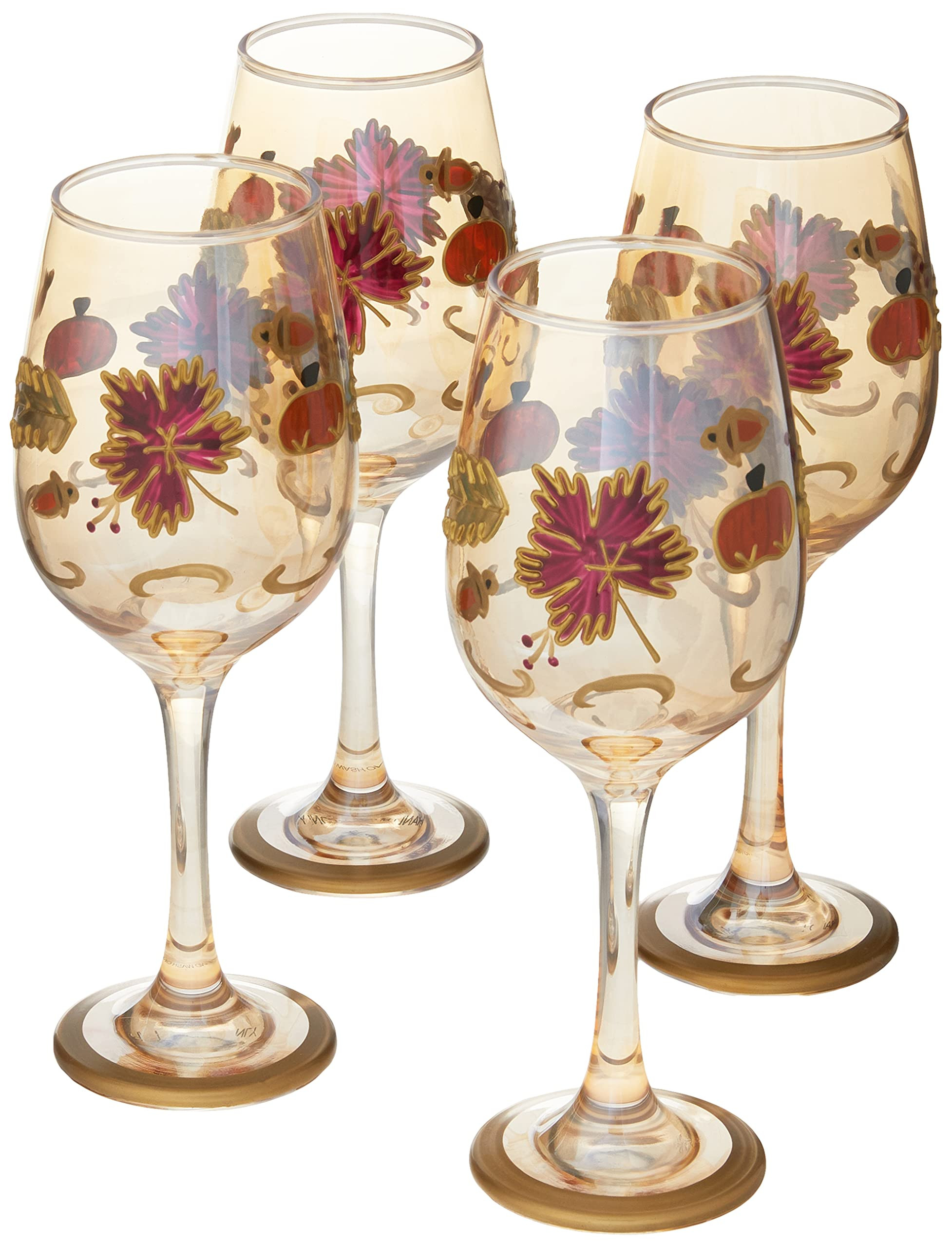 Pfaltzgraff Plymouth Set of 4 Leaf Luster Wine Glasses | Amazon (US)