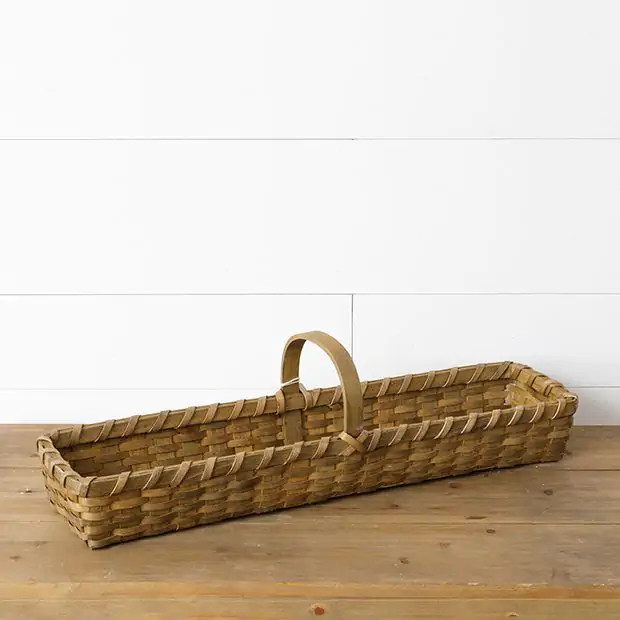Long Rectangle Basket With Handle | Antique Farm House