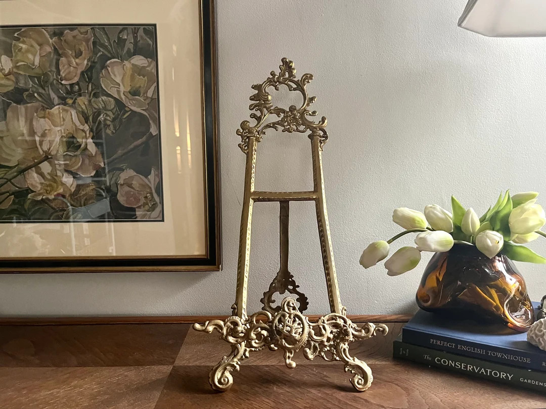 Beautiful Vintage Ornate Tall 21” Brass Easel - Frame Stand | Etsy (US)