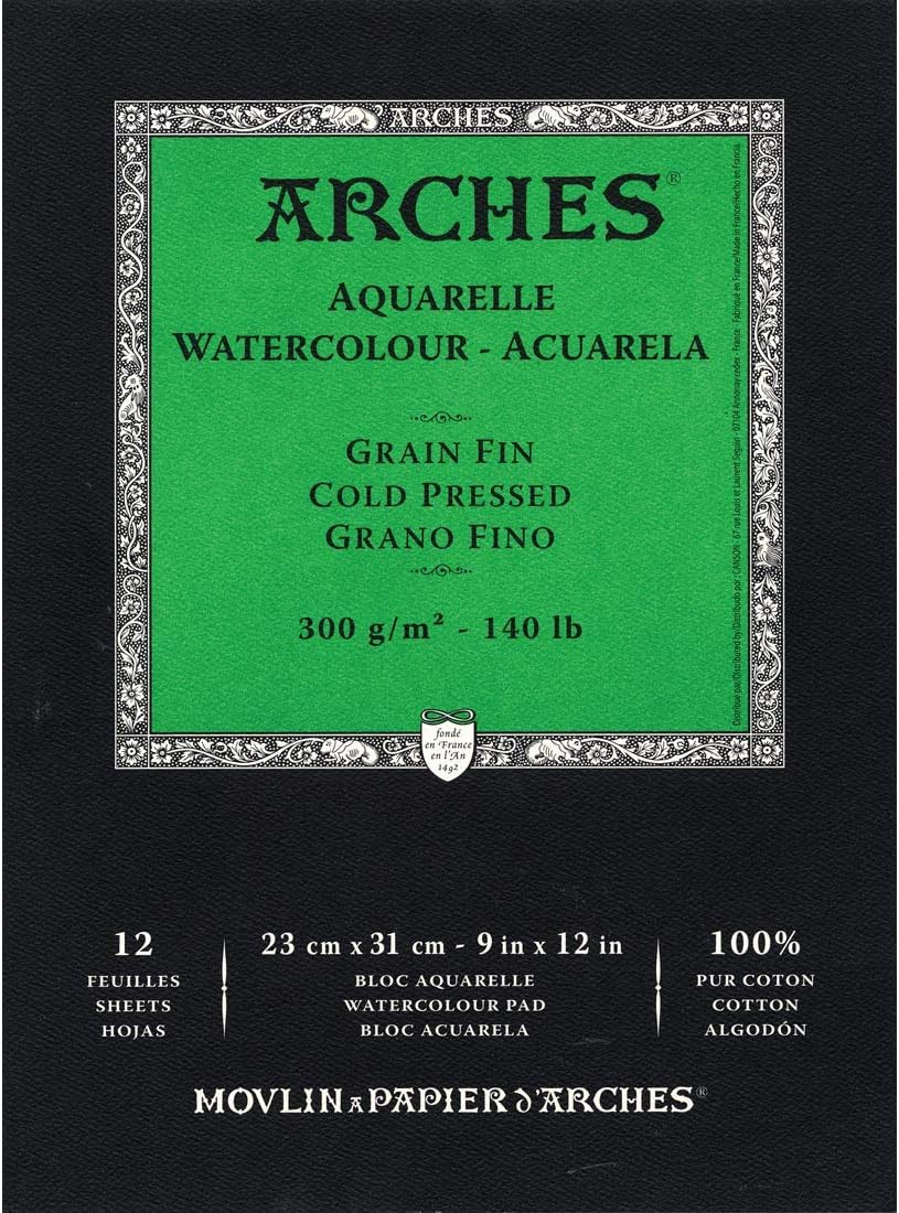 Arches Watercolor Paper Pad, 140 pound, Cold Press, 9"x12 | Amazon (US)