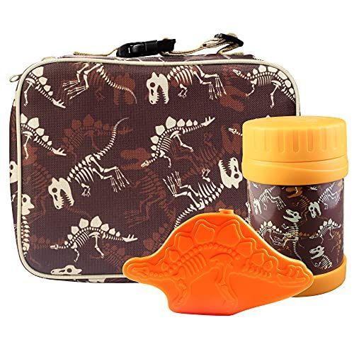 Bentology Kids Lunch Bag Set (Dinosaurs) w Reusable Hard Ice Pack & Double-Insulated Food Jar for... | Target