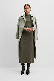 Australian Cotton Blend Mock Neck Rib Dress | Country Road