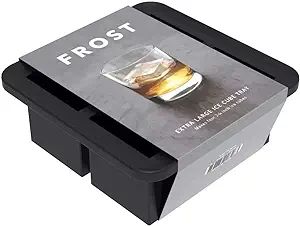 FROST Silicone Extra Large Cube Ice Tray w/ Protective Lid | Charcoal | Easy to Remove Ice Cubes ... | Amazon (US)