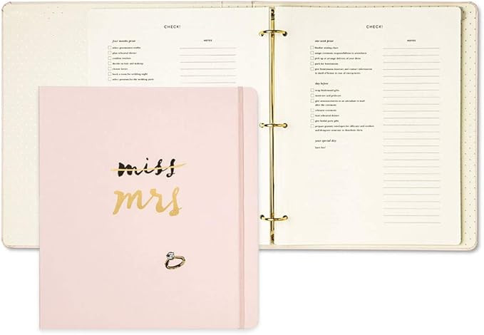 Kate Spade New York Blush Pink Bridal Wedding Planner Organizer Ring Binder, Miss to Mrs. | Amazon (US)