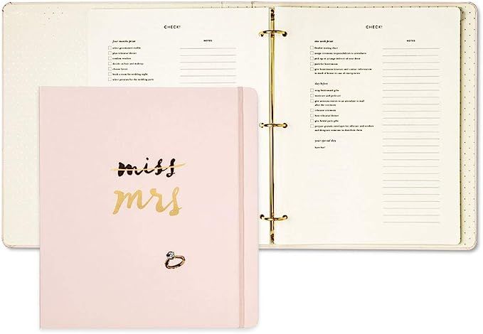 Kate Spade New York Blush Pink Bridal Wedding Planner Organizer Ring Binder, Miss to Mrs. | Amazon (US)